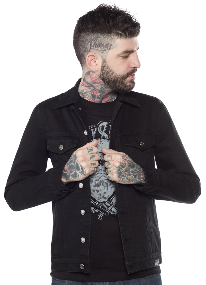 Kustom Kreeps - Rockabilly Black Denim Jacket by Grin Entertainment Store