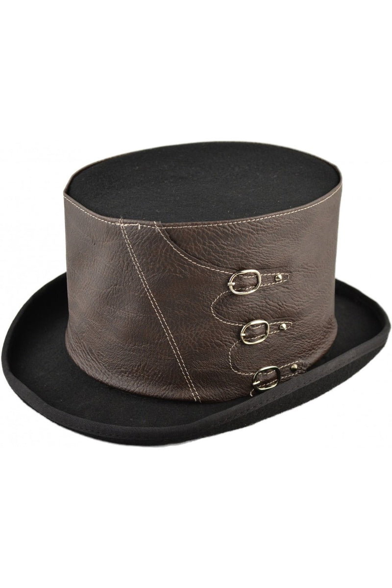 Steampunk Top Hat Faux Leather Band