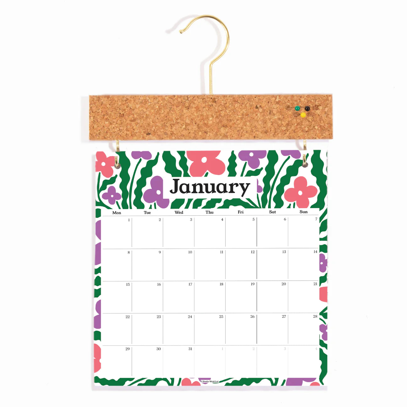 Wald 2024 Pinboard Calendar - Floral