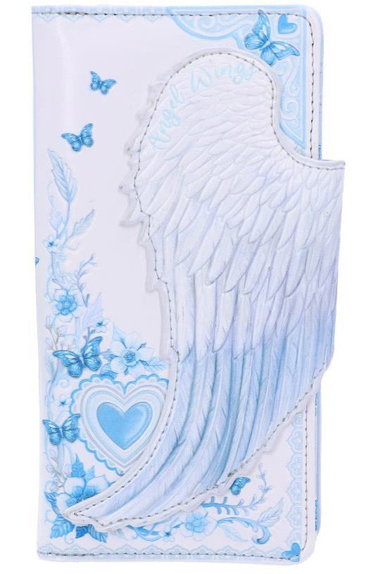 White Angel Wings Embossed Purse