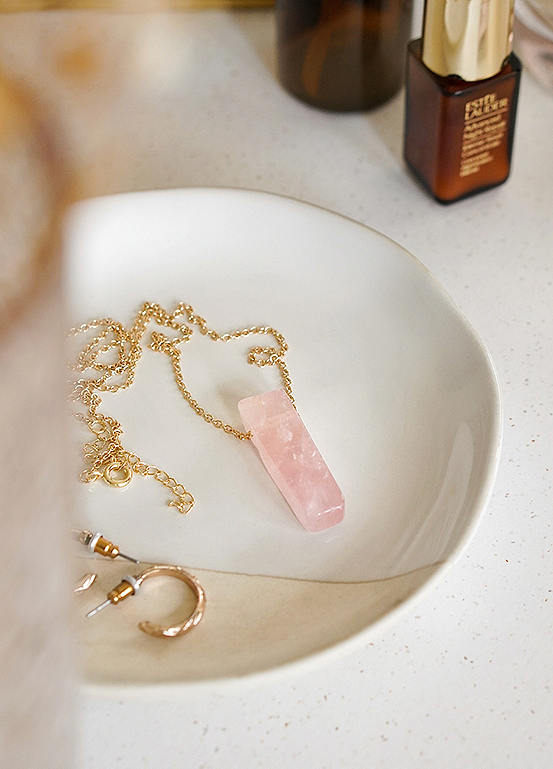 Xander Kostroma 14ct Gold Plate & Rose Quartz Necklace