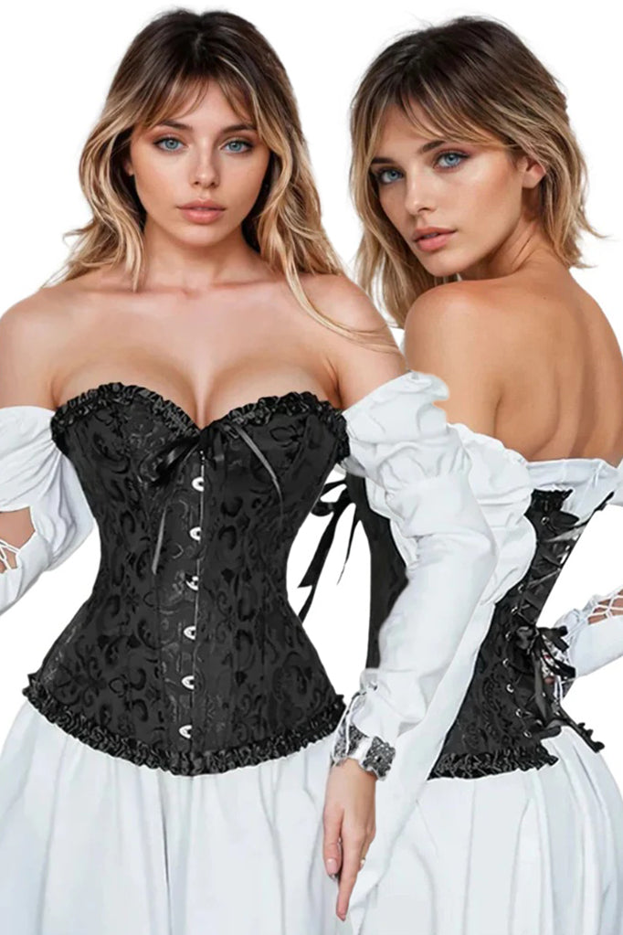 YesX Stunning Black Borcade Corset (XS-5XL)